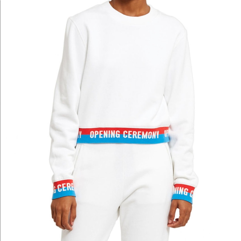 Opening ceremony crop white sweater